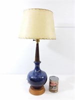 Lampe vintage céramique et bois