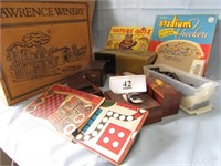 Kids Games-Dominoes & Lawrence Winery Wood Crate