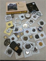 Lg Lot Of Assorted Coins, Pins, Ring And More