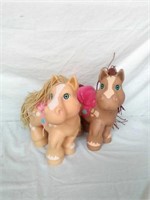 2 Cabbage Patch Kids rubber horses