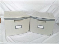 Pair of plastic file cabinets