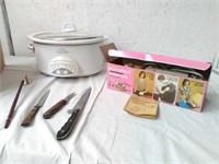 Vintage Seamstress Ii, Crock pot, candle snuffer,