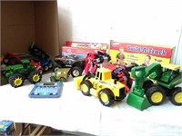 Group of toys- John Deere, builder blocks, & much