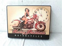 Harley Davidson clock/light works approx 18"x14"
