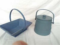 Wood ice bucket & wood basket