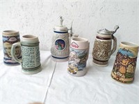 6 Collectible beer steins