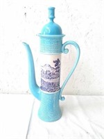 Vintage decorative ceramic pitcher with blue &