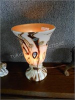 COLORFUL VINTAGE ART GLASS TULIP SHAPED