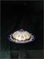 Hand painted Porcelain cheese dish