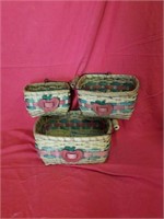 Group of 3 Apple baskets
