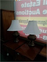 Pair of shade lamps bronze colored