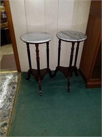 Pair of nice marble top tables approx 27inches
