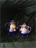 Hand painted teapot and bowl