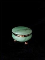 Small green alabaster box