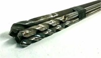 (5) Long-Stem Steel Drill Bits