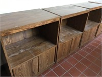 3 matching cabinets on wheels