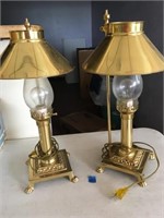 pair tin lamps