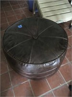 round leather footstool
