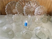 snack trays and clear glass dishes