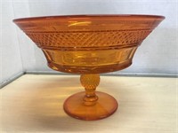 Orange Glass Compote – Early 1900s