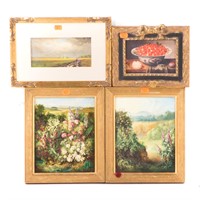 Four assorted framed artworks