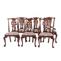 Set of six Queen Anne style mahogany dining chairs