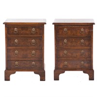 Pr. of George III style mahogany bachelor's chests