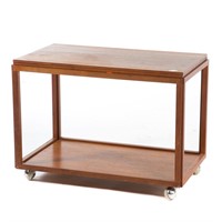 Danish Modern teakwood two-tier tea cart