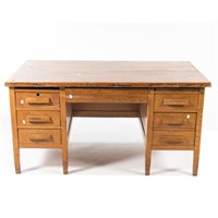 Oak kneehole desk