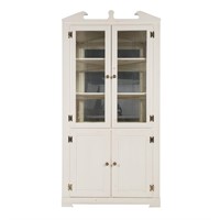 Federal style painted & glass panel corner cabinet