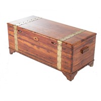 Brass and tack-bound cedar-lined blanket chest