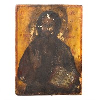 Russian School, 19th c. Christ Blessing, tempera