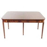 Federal style inlaid mahogany dining table