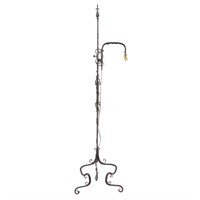 Arts & Crafts wrought iron floor lamp