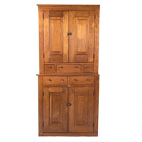 American Vernacular mixed wood cabinet