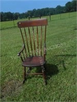 19TH CENT. PLANK SEAT COUNTRY ROCKER