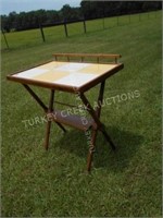 BAMBOO MOTIF FOLD-UP SERVING TABLE