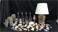Lamp With Seashells, Glass Bottles, & More P10E