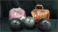 Brunswick Bowling Balls w/ Travel Bags P8B