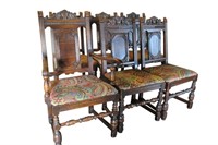 6  Antique Jacobean Dining Chairs