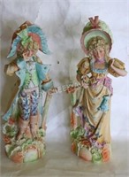 PAIR OF TALL GERMAN BISQUE FIGURES OF LADY