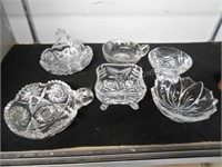 LOT 6 CUT GLASS ITEMS INCL. 2 SIGNED