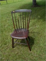 19TH CENT. PLANK SEAT SIDE CHAIR