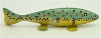 Lot #68 Carved folk art fish decoy teal and