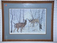 Lot #43 “Woodland Rendezvous” framed print of