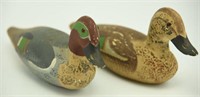 Lot #50 Pr of carved Green Wing Teal hen and