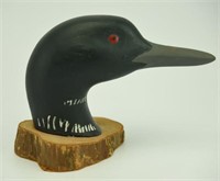 Lot #46 Oversized carved Loon head by unknown