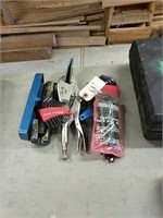 Lot of Allen wrenches and vice grip pliers