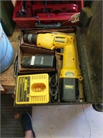 DeWalt cordless drill with charger and batteries