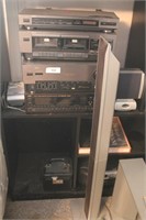 Group of stereo equipment in living room